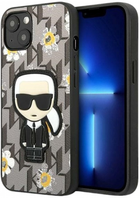 Etui CG Mobile Karl Lagerfeld Flower Iconic Karl do Apple iPhone 13 mini Szary (3666339049447) - obraz 3