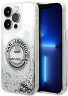 Etui CG Mobile Karl Lagerfeld Liquid Glitter RSG do Apple iPhone 14 Pro Srebrny (3666339085902) - obraz 1