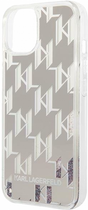 Etui CG Mobile Karl Lagerfeld Liquid Glitter Monogram do Apple iPhone 14 Plus Srebrny (3666339076283) - obraz 1