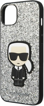 Etui CG Mobile Karl Lagerfeld Glitter Flakes Iconic do Apple iPhone 14 Srebrny (3666339077396) - obraz 3