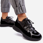 Sneakersy damskie skórzane na platformie do kostki Zazoo M01/2 40 Czarne (5905677957792) - obraz 3