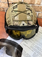 Шлем FAST USA NIJ IIIA песок, Тактические очки, Walkers Razor Активные шумоподавляющие стрелковые наушники, крепления , кавер - изображение 3