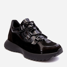Sneakersy damskie skórzane na platformie do kostki Zazoo M01/2 36 Czarne (5905677957006) - obraz 2
