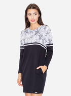 Sukienka tunika damska Figl M510 S Czarno-biała (5901299595695) - obraz 1