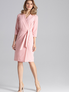 Sukienka kopertowa damska wiązana w pasie Figl M654 S Różowa (5902194363655) - obraz 3