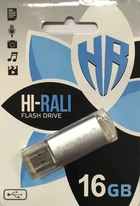 Флешка USB 2.0 Hi-Rali Corsair series Silve 16Gb (SH773227)