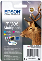 Zestaw tuszy Epson T1306 Multipack Cyan/Magenta/Yellow (8715946624860) - obraz 1