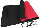 Коврик для йоги и фитнеса EasyFit TPE+TC 183х61см толщина 6мм двухслойный черный-красный