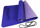 Коврик для йоги и фитнеса EasyFit TPE+TC 6 мм двухслойный сиреневый-светлосиреневый