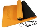 Коврик для йоги и фитнеса EasyFit TPE+TC 183х61см толщина 6мм двухслойный оранжевый-черный