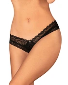 Еротичні жіночі Трусики Obsessive Medilla crotchless thong XS/S Чорний (SO9061)