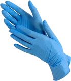 Перчатки смотровые нитриловые нестерильные, текстурированные Medicom SafeTouch Slim Blue неопудренные 4.2 г 50 пар № XL (1175/XL) - изображение 2