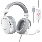 Ігрові навушники Fifine H9 7.1 Мікрофон USB + 3.5 мм Білі