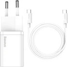 Мережевий зарядний пристрій Baseus Super Silicone PD Charger 25 W + кабель Type-C to Type-C 3A (YM1131)