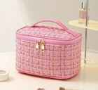 Косметичка органайзер квадратная 21x15x13,5 Розовая