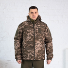 Куртка зимняя Пиксель софтшелл с подкладкой Omni-Heat, мужская утепленная камуфляжная куртка 44 - изображение 9