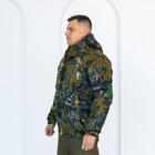 Бушлат зимний камуфляжный Дуб зеленый на флисе и синтепоне, мужская зимняя куртка на резинке 54 - изображение 4