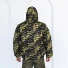 Бушлат зимний темный Пиксель с капюшоном, мужская зимняя камуфляжная куртка на резинке 54 - изображение 5