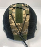 Кавер на каску FAST M-KET Пиксель ВСУ военный чехол на шлем с резинкой боковыми стропами и липучками для шевронов универсальный размер L-XL - изображение 4