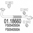 Труба глушника MTS 01.18660 Mazda 626 FS0540500A