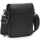 Кожаная мужская сумка-мессенджер 24х20х6, барсетка через плечо Tiding Bag TD-23433 черная