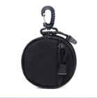 Туристична тактична сумка-ключниця на карабіні для зберігання дрібних предметів (чорна) - зображення 1