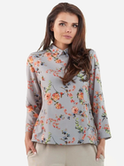 Koszula damska w kwiaty Awama A213 XL Szara (5902360521131) - obraz 1