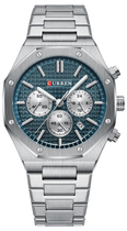 Мужские часы Curren 8440 Silver-Blue