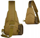 Тактическая, армейская мужская сумка-слинг Survival койот Edibazzar 24х16х8 см (sum0023854) Хаки - изображение 5
