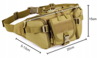 Большая тактическая поясная, набедренная сумка Edibazzar 20х15х5-13 см (sum0023909) Койот - изображение 8