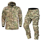 Тактический комплект зимней военной одежды Han Wild Multicam, убакс с длинным рукавом и налокотниками, брюки с наколенниками+ куртка G8 Мультикам р.L - изображение 1