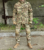 Тактичний комплект зимового військового одягу Han Wild Multicam, убакс з довгим рукавом та налокітниками, штани з наколінниками+ куртка G8 Мультикам р.XL - зображення 6