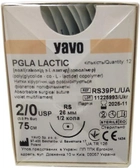 Нить хирургическая рассасывающая стерильная YAVO Poland PGLA LACTIC Полифиламентная USP 2/0 75 см RS 26 мм 1/2 круга (5901748099187) - изображение 1