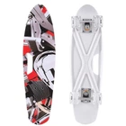Пенни-борд Penny Best Board LED Abstraction с ручкой колеса PU светящиеся Black/Red 65 см (4345340) (C 40311/02)