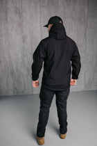 Мужская куртка Soft shell на молнии с капюшоном водонепроницаемая 5XL черная 00085 - изображение 6