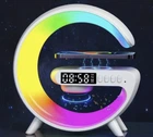 Лампа-нічник з будильником, бездротовою зарядкою, Bluetooth-колонкою G-Smart RGB