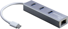 Adapter Argus USB 2.0/3.0/Typ C do RJ45 LAN z hubem USB (88885440) - obraz 1