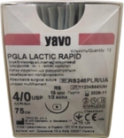 Нитка хірургічна розсмоктувальна стерильна YAVO Poland PGLA LACTIC RAPID Поліфіламентна незабарвлена USP 4/0 75 см RS 19 мм 1/2 кола (5901748157122) - зображення 1