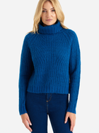 Sweter z golfem damski ciepły Greenpoint SWE6020034W2235M00 XS Niebieski (5903245346788)