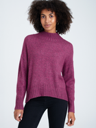 Sweter z golfem damski ciepły Greenpoint SWE6320034W2230M00 XS Ciemny Róż (5903245346627)