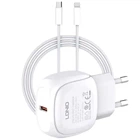 Зарядне мережеве LDNIO A1206C Type-C PD27W адаптер + кабель Type-С to Lightning швидка зарядка для Тайп-с/Лайтнінг для Apple iPhone iPad Білий