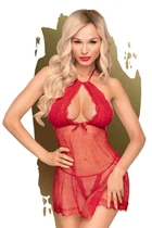 Прозорий пеньюар та трусики з вирізом Penthouse Libido Boost Червоний M/L (SO4315)