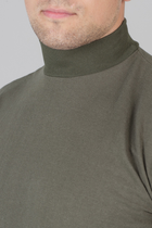 Мужская лонгслив с начесом оливкового цвета с длинным рукавом 44 - изображение 4