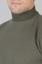Мужская лонгслив с начесом оливкового цвета с длинным рукавом 52 - изображение 4