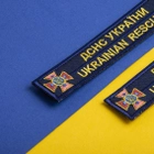 Шеврон на липучці планка ДСНС України 2,5х12,3 см, вишитий патч золото - зображення 3