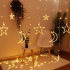 Світлодіодна гірлянда Maclean LED String of Lights with Moon & Star Curtain Garland Lights Christmas 5.2m 8 Modes 120 LEDs 3000K Warm White 3W (MCE418) - зображення 8