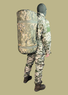 Рюкзак-сумка-баул вещмешок армейский 90л пиксель - изображение 6