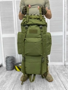 Тактичний рамний рюкзак Tactical Backpack Olive 100 л - изображение 3