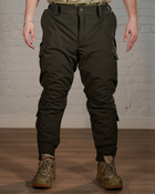 Зимові тактичні штани SoftShell з утеплювачем ХОЛОСОФТ олива теплі водонепроникаючі S - (46) - зображення 3