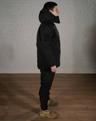 Зимняя военная форма SoftShell с утеплителем ХОЛОСОФТ черный костюм водонепроницаемый бушлат с капюшоном и брюки XL - (52) - изображение 3